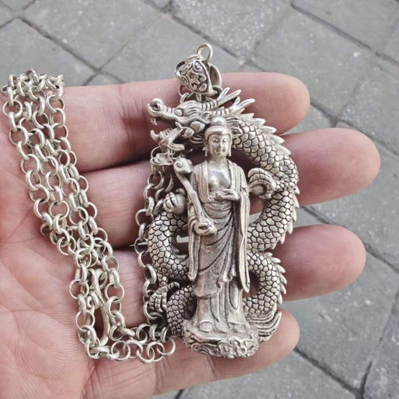 Vintage Collectible Jewelry - Посеребренное ожерелье с подвеской в виде