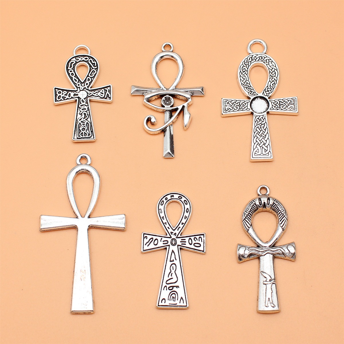 Vintage Collectible Jewelry - 6 шт., античное серебро, цвет ключа