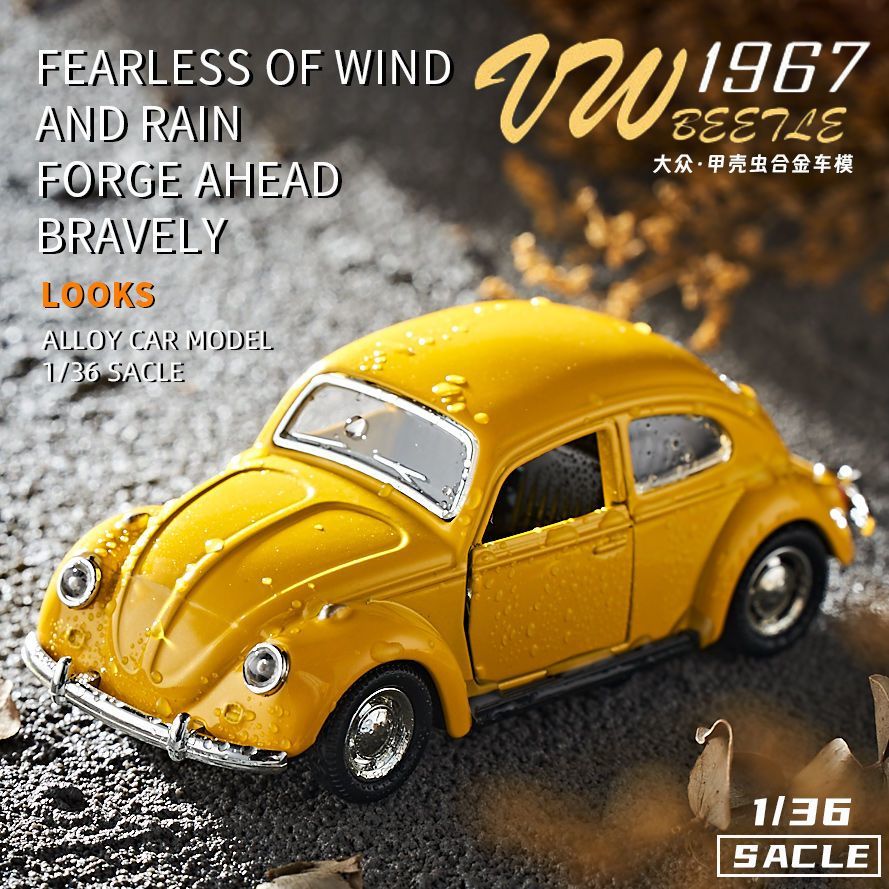 Vintage Collectible Hot Wheels - Модель автомобиля Volkswagen Beetle 1:36, классический