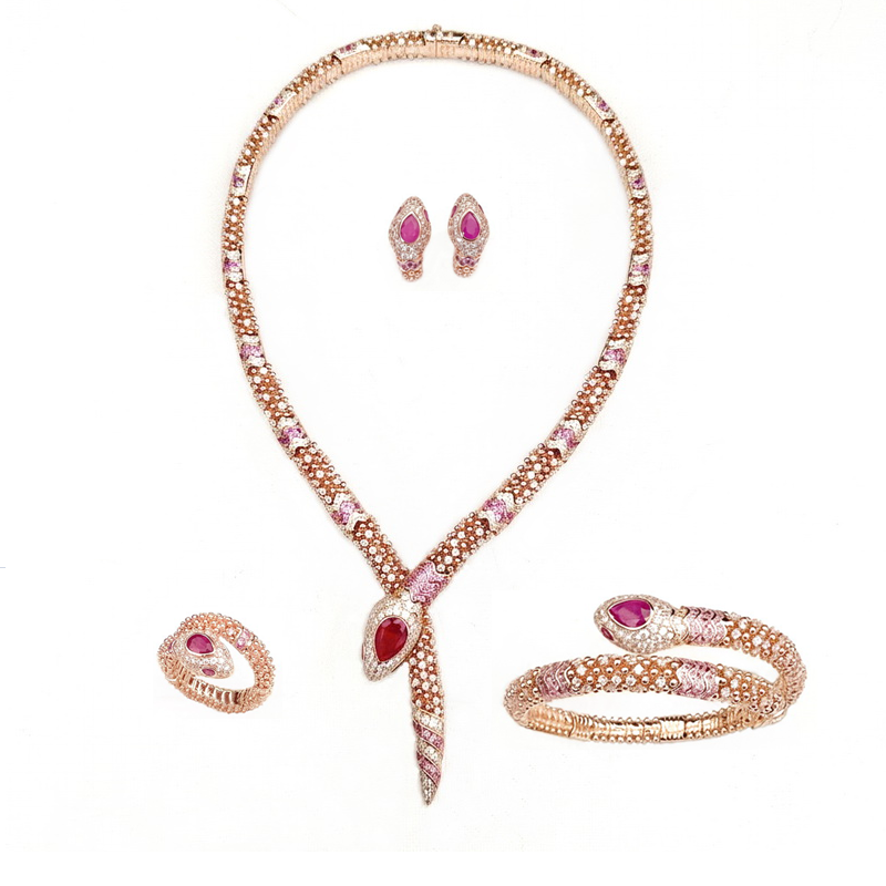 Vintage Collectible Jewelry - Дизайнерский комплект украшений: ожерелье, браслет, серьги,