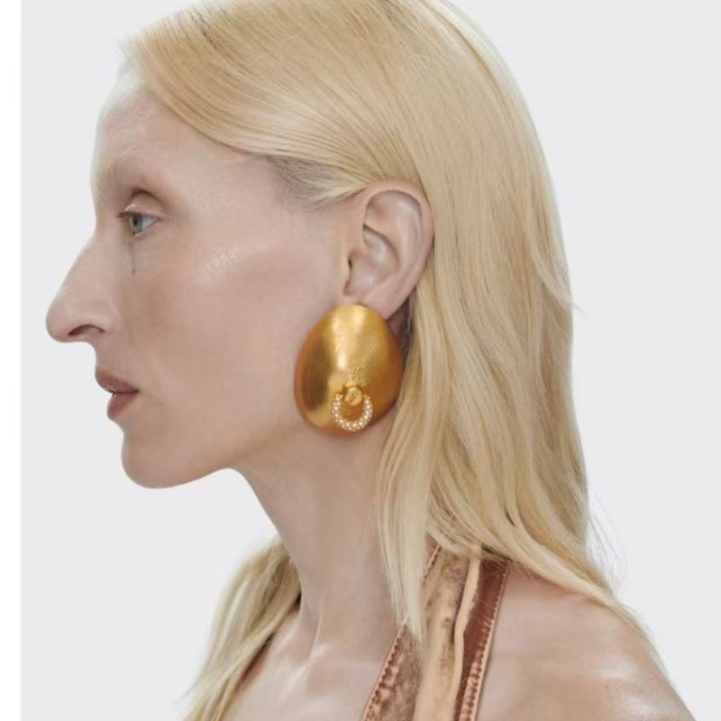 Vintage Collectible Jewelry - Преувеличенные винтажные металлические большие круглые висячие