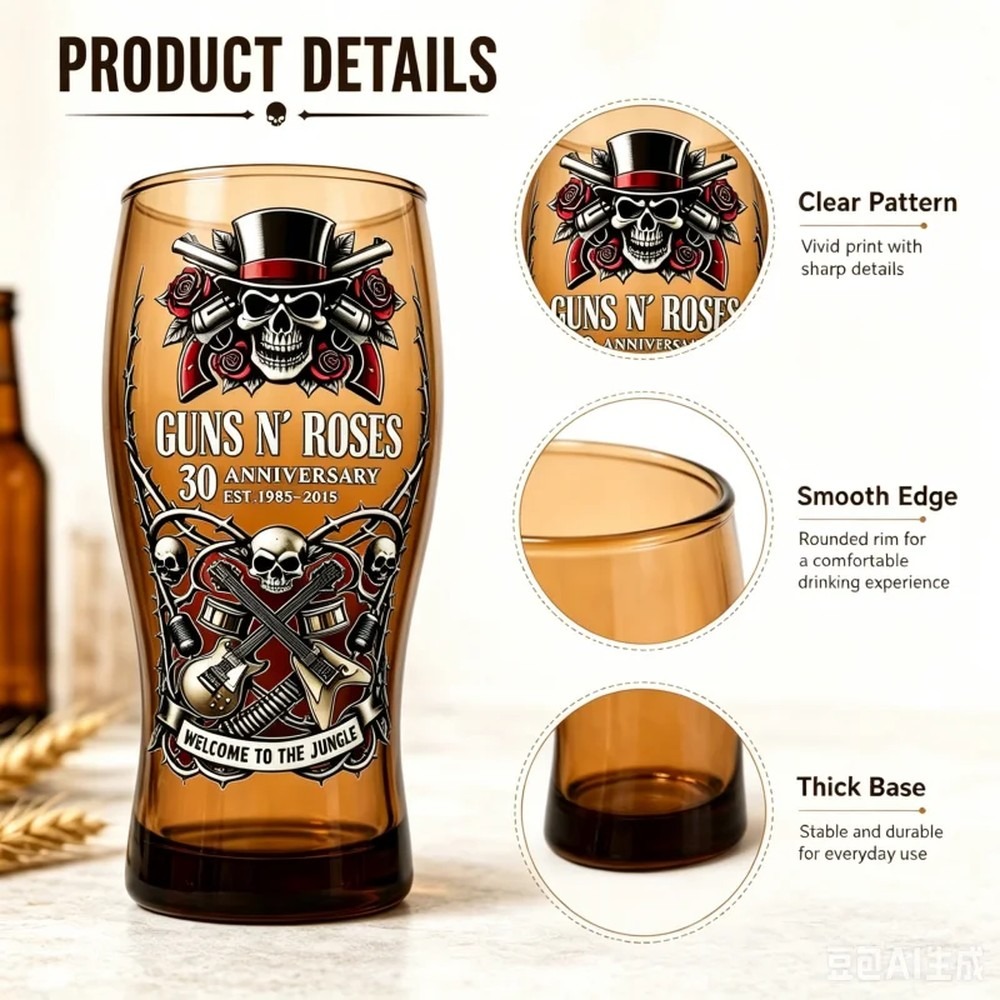 Пивная кружка Guns N' Roses, 1 – обзор и цена Vintage Collectible Glass